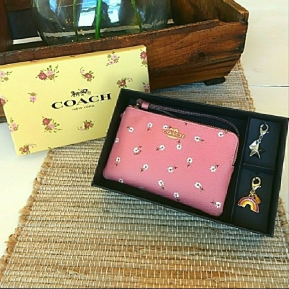 Coach Handbags - Coach Corner Zip Charm Wristlet